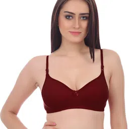 Samvar Maroon Cotton Non-Wired Non Padded Minimizer Bra-picture-41