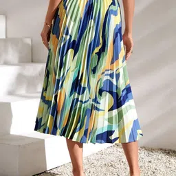 LookShine Printed A-Line Flared Midi Skirt image 3