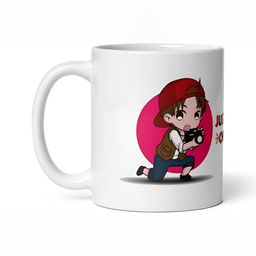 Mr UVD White & Pink Printed Ceramic Matte Mugs Set of Cups and Mugs-image-95
