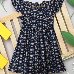 Bella Moda Floral Print Flutter Sleeve Fit & Flare Dress-8