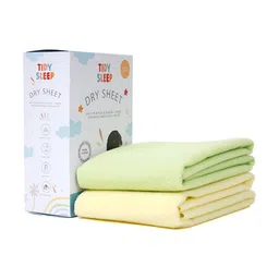 TIDY SLEEP Green & Yellow 2 Pieces Waterproof & Reusable Bed Protector Baby Drysheet-76