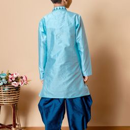 AHLAN APPARELS Boys Embroidered Regular Thread Work Dupion Silk Kurta with Patiala & image 4