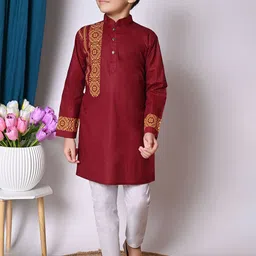 Cae Boys Printed Regular Pure Cotton Kurta with Pyjamas-25