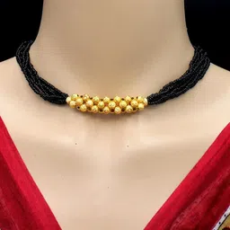 soni designs Maharashtrian Tanmaniya Wedding marathi Mani Mala Thushi Mangalsutra for Women-picture-39
