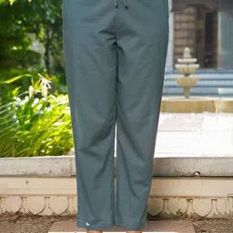 Aramya Women Straight Fit High-Rise Cotton Cigarette Trouser-image-53