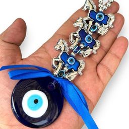 BLUE BEADS Glass Evil Eye Wall Hanging-picture-28