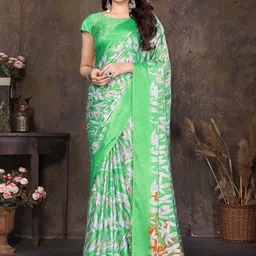 KALINI Floral Silk Blend Half and Half Saree-image-86