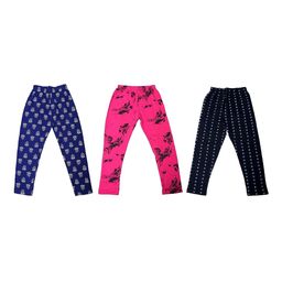 FRENCH KLEIDER Girls Pack Of 3 Mid-Rise Churidar-Length Leggings-image-58