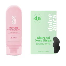 Dolce Aura Set Of 2 Charcoal Nose Strips 3 Strip & DewDrip Centella Moisturiser 50 ml-14