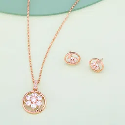 Kushal's Fashion Jewellery White Rose Gold-Plated Trendy Party Zircon Jewellery Set-27