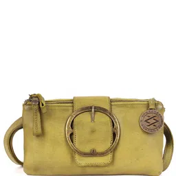 KOMPANERO Women Solid Baguette Buckle Detail Leather Sling Bag-3
