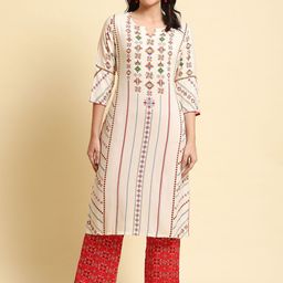 Shree Women Printed Regular Liva Kurta with Trousers-image-76