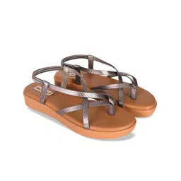 San Marino by Shoe Bank Women Textured Open Toe Flats-image-87