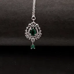 Niscka Rhodium-Plated American Diamond Studded Maang Tikka Head Jewellery-picture-25