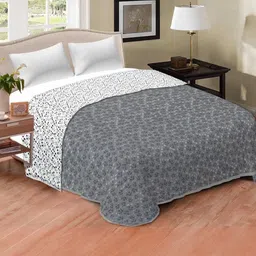 Anadhika Grey & White Floral Printed Cotton Reversible AC Room Single Bed Dohar-picture-29