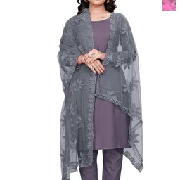 Kemza Women Pack Of 2 Embroidered Ikat Dupatta with Thread Work-picture-6
