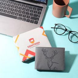 SAMTROH Men Self Design Vegan Leather Two Fold Wallet-picture-12