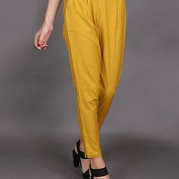 Me Craft Women Comfort Mid Rise Slim Fit Pleated Cigarette Trousers-image-81