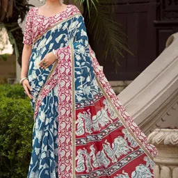 Chandbaali Ethnic Motifs Pure Cotton Handloom Saree-picture-10