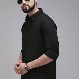 WHY SO FAB Men Semi Sheer Casual Shirt-image-86