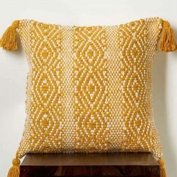 Aura Yellow & Beige Geometric Square Cushion Covers-36