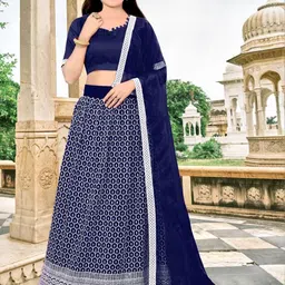 F Plus Fashion Net Semi-Stitched Lehenga Choli-image-43