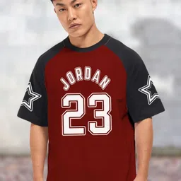 cool plus Men's Red & Black Typography Round Neck T-shirt-picture-0