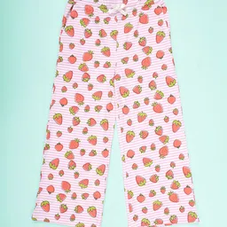 KiddoPanti Girls Striped Printed Cotton Lounge Pants-picture-20