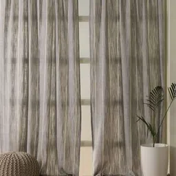 Peepul Tree Charcoal Set of 2 Sheer Door Curtain-25