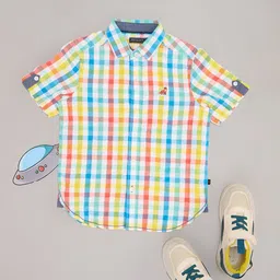 Pantaloons Junior Boys Gingham Checks Opaque Casual Shirt-picture-18