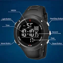 Shocknshop Men Black Dial & Black Wrap Straps Digital Multi Function Watch Watch21Black image 4
