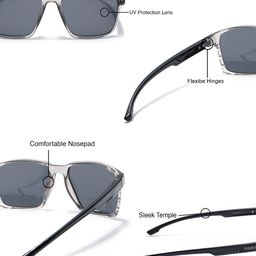 Eyejack Unisex Square Sunglasses with Polarised and UV Protected Lens image 3