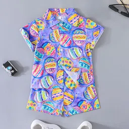 INCLUD Boys Printed Short Sleeves Shirt With Shorts-17