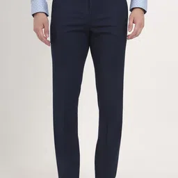 JB STUDIO Men Solid Slim Fit Mid-Rise Regular Trousers-image-5