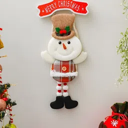 eCraftIndia White & Red Merry Christmas Wall Decor Hanging-image-2