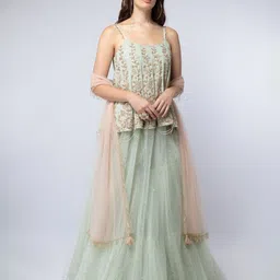 Payal Singhal Embroidered Beads and Stones Ready to Wear Lehenga & Blouse With Dupatta-picture-57