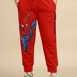 Kids Ville Boys Superman Printed Cotton Mid Rise Joggers-image-81