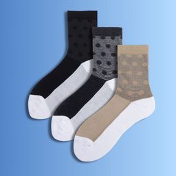 Soxytoes Unisex Pack Of 5 Striped Cotton Calf-Length Socks-image-90
