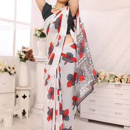 The Textile Hub Floral Pure Georgette Saree-picture-48
