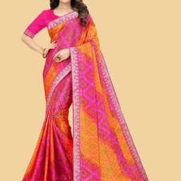 A.G.M.G FASHION Bandhani Fusion Saree-image-22