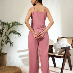 Bandia Self Design Notched Lapel Collar Blazer With Top & Trouser image 4