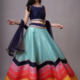 Utsav Fashion Embroidered Sequinned Shibori Ready to Wear Lehenga & Blouse With Dupatta-picture-21