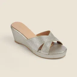 Metro Women's Textured Shimmer Wedge Peep Toes-picture-28