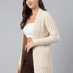 Latin Quarters Self Design Open Front Longline Shrug image 5