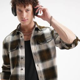HIGHLANDER Men Buffalo Checked Spread Collar Cotton Casual Shirt-picture-21