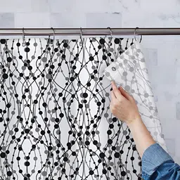 ArtzFolio White & Grey Printed Waterproof Shower Curtain-picture-15