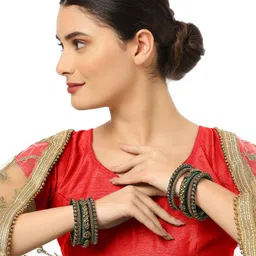 Anouk Set Of 20 Kundan Studded Thread Bangles image 5