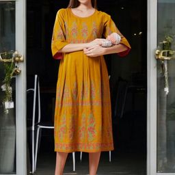 True Shape Women Printed Floral Maternity Anarkali Kurta-image-38