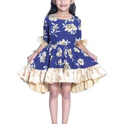 Wow Princess Floral Bell Sleeve Crepe A-Line Dress-image-56