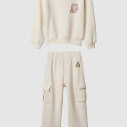 GAP Infant Girls Logo Print Sweatshirt & Cargo Pants Clothing Set-image-46